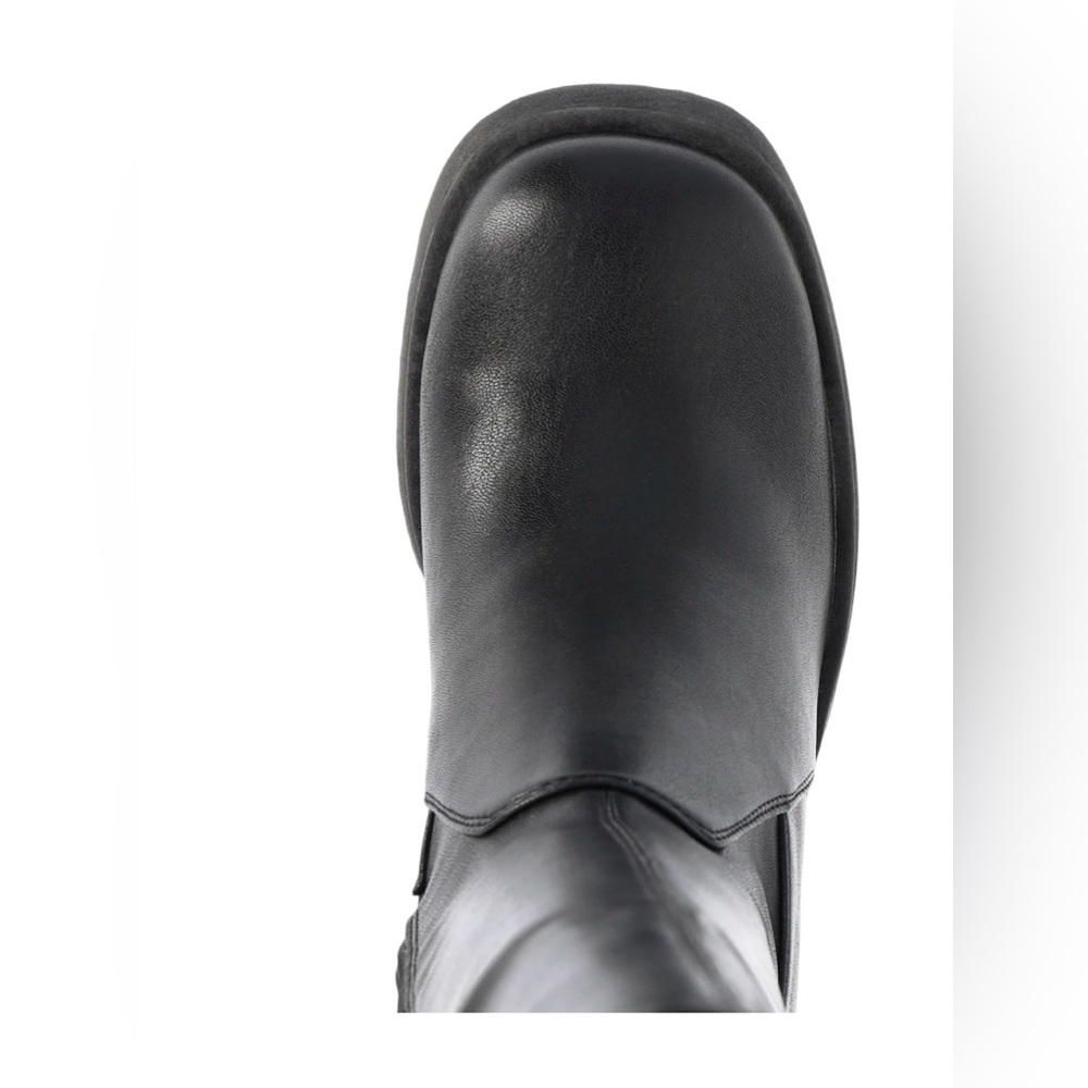 New Steve Madden Deegan Lug-Sole Knee-High Block-Heel Boots in Black Size 9 - Picture 4 of 10